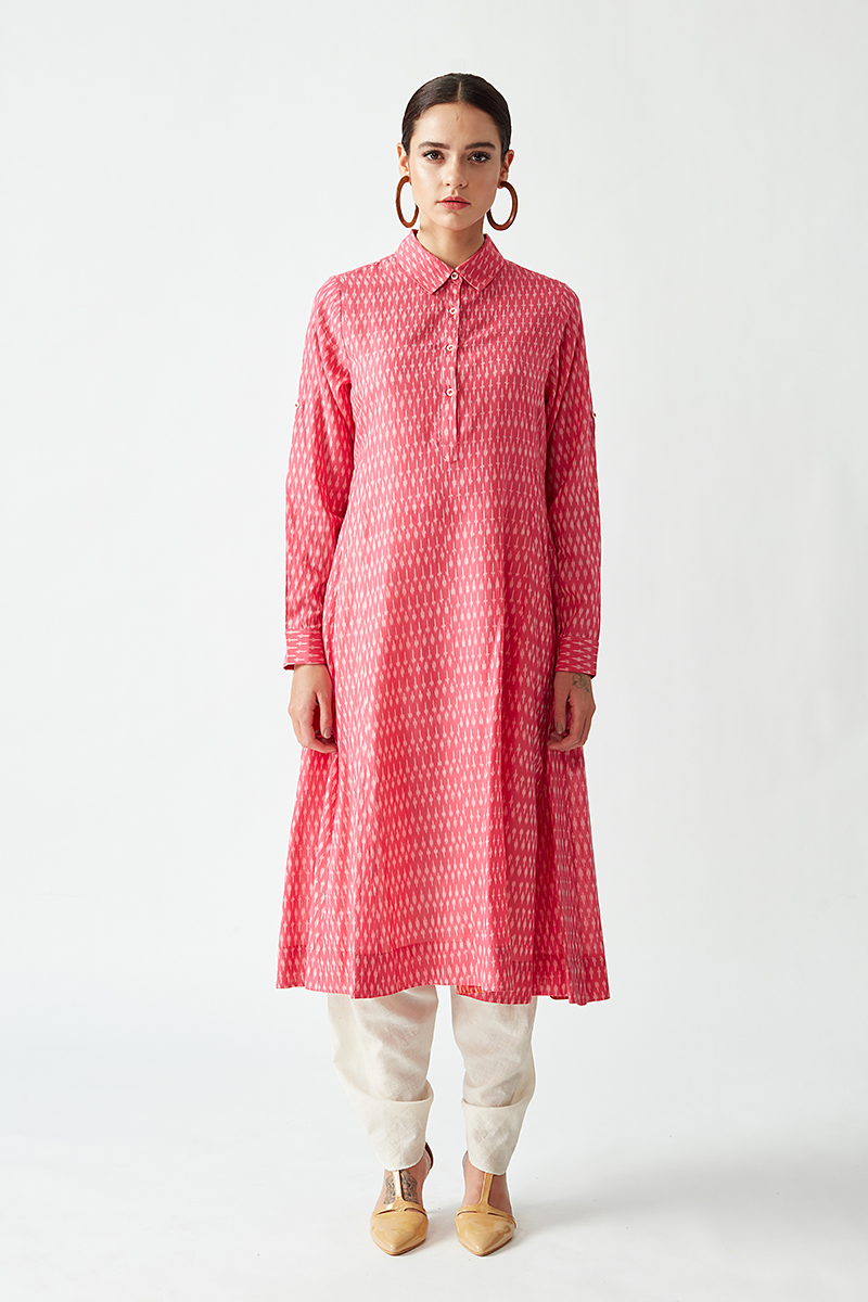 Brimstone handloom Ikat tunic dress